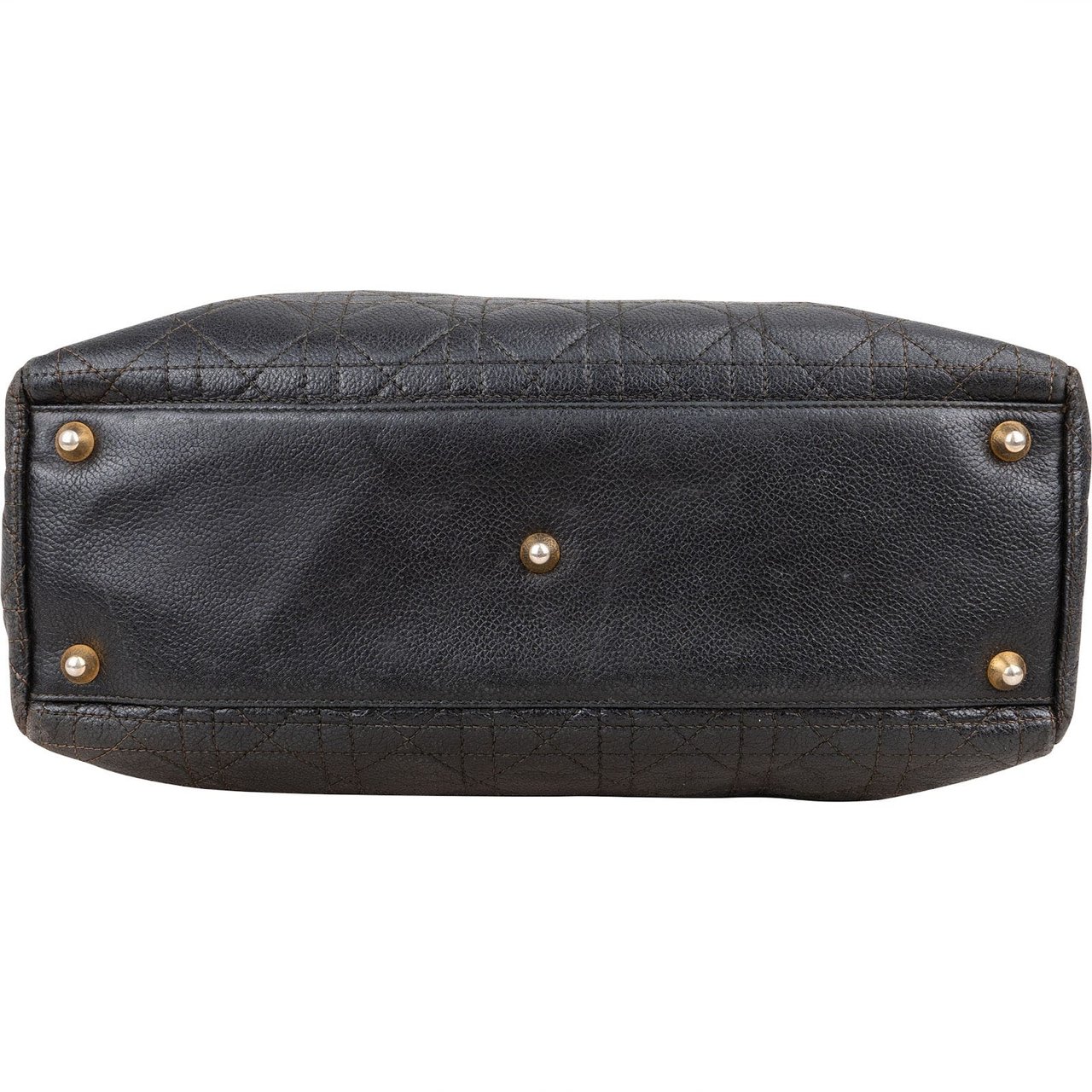 Dior Christian Dior Quilted Caviar Leather Lady Dior Handbag Zwart