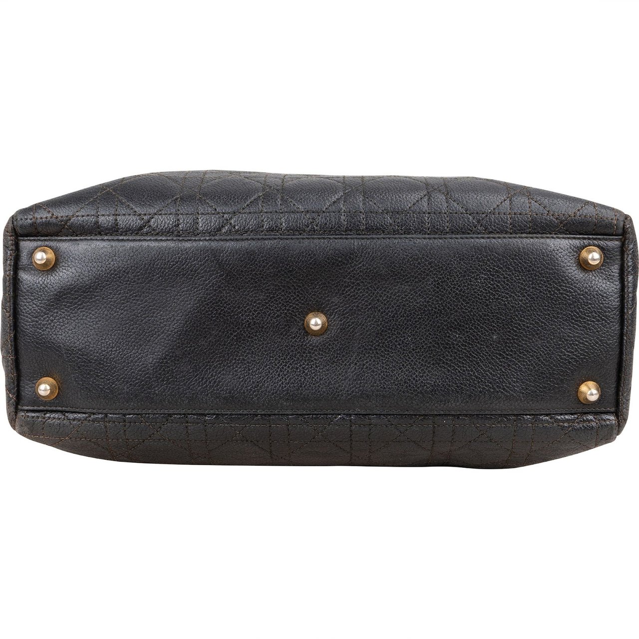 Dior Christian Dior Quilted Caviar Leather Lady Dior Handbag Zwart