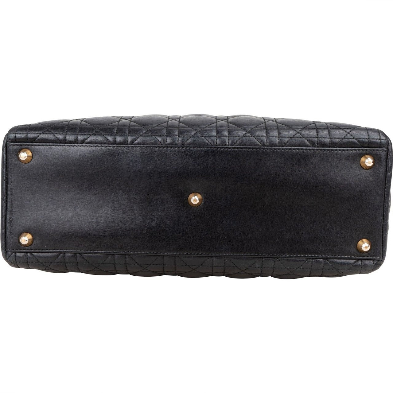 Dior Christian Dior Quilted Leather Lady Dior Handbag Zwart