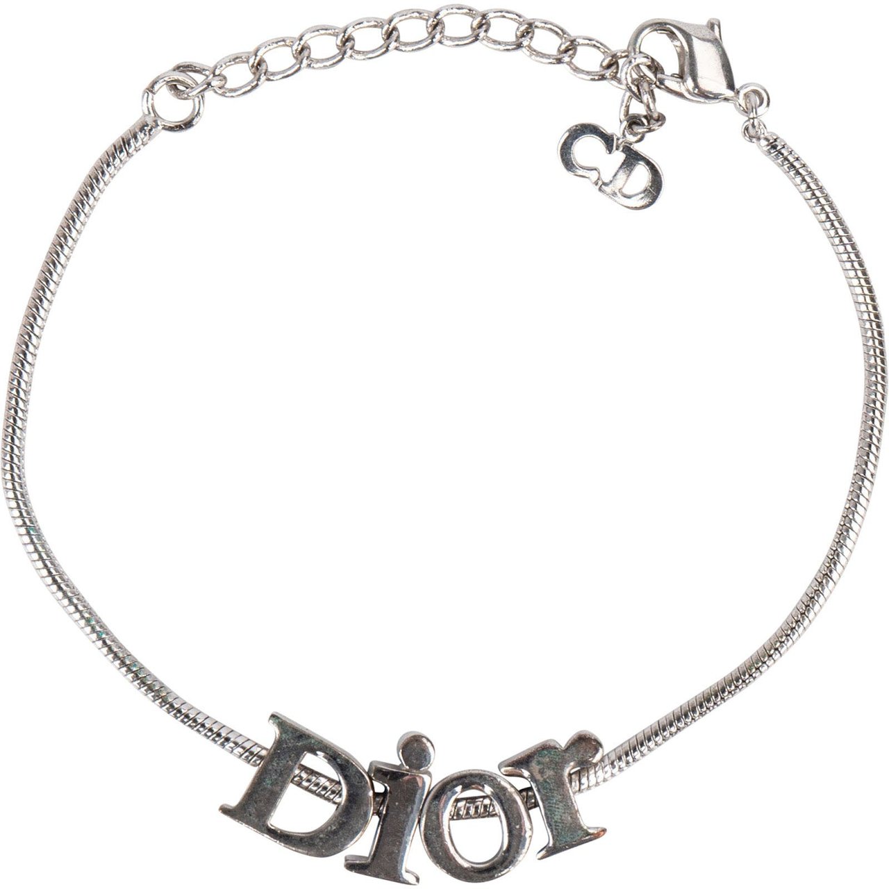 Dior Christian Dior Silver Tone Spellout Bracelet Divers