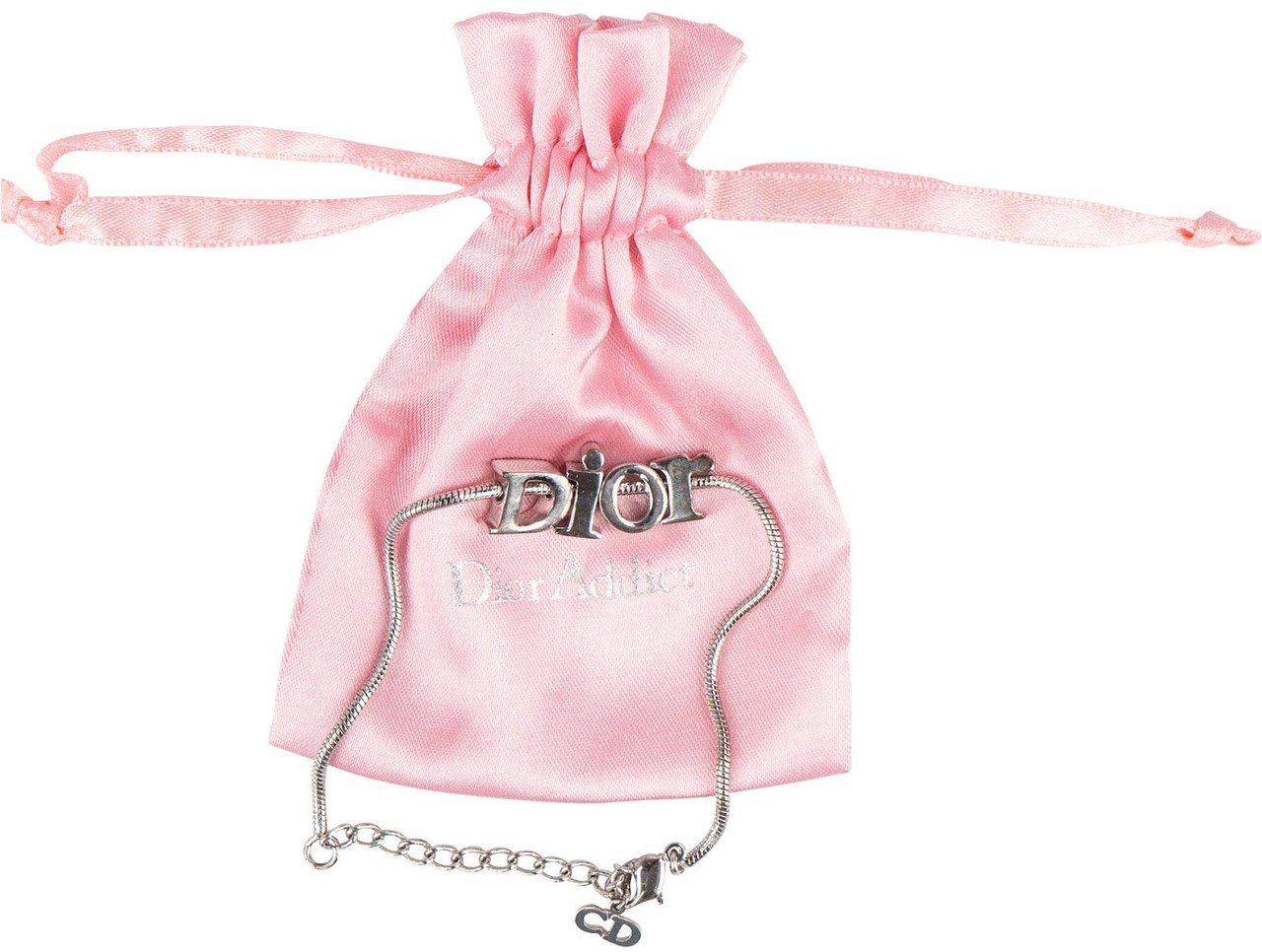 Dior Christian Dior Silver Tone Spellout Bracelet Divers