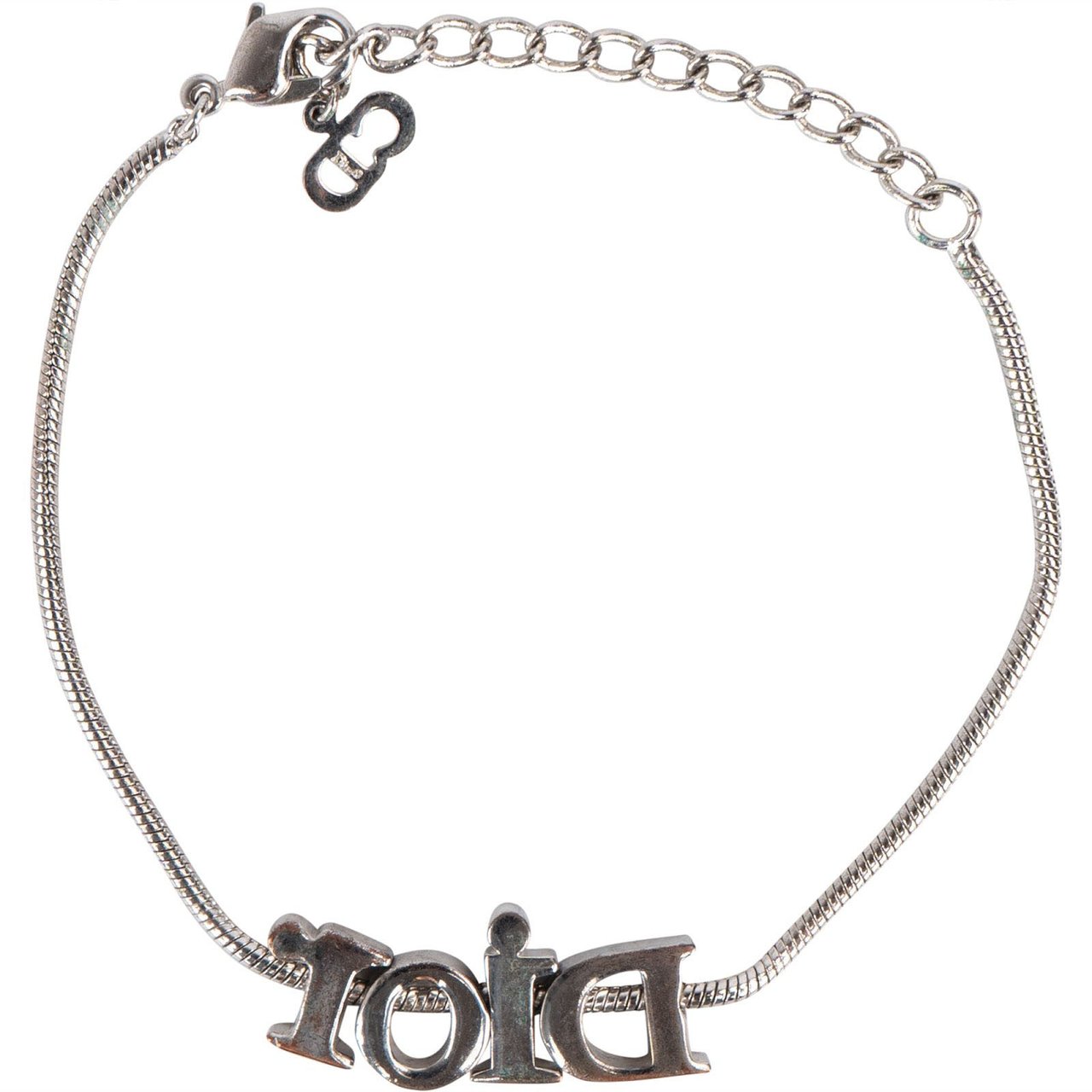 Dior Christian Dior Silver Tone Spellout Bracelet Divers