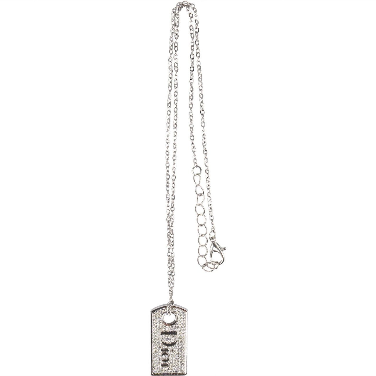 Dior Christian Dior Crystal Dog Tag Necklace Divers