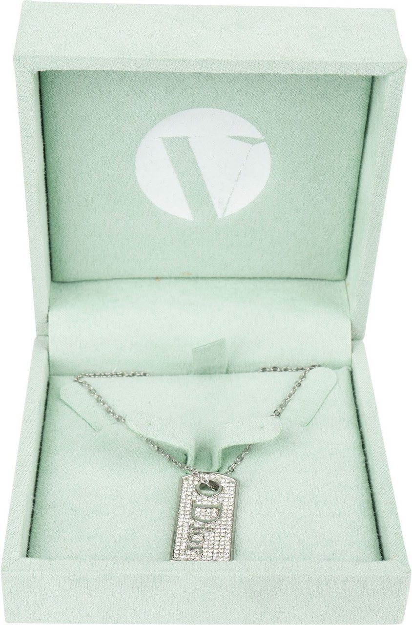 Dior Christian Dior Crystal Dog Tag Necklace Divers