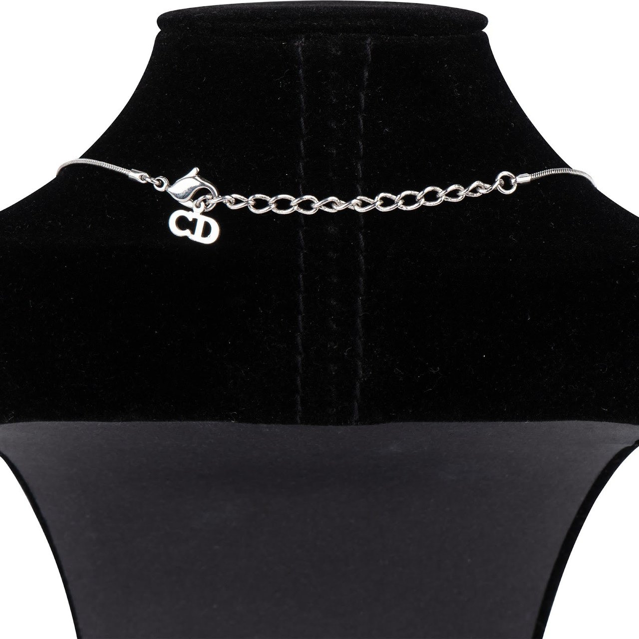 Dior Christian Dior Silver Tone Emblem Pendant Necklace Divers