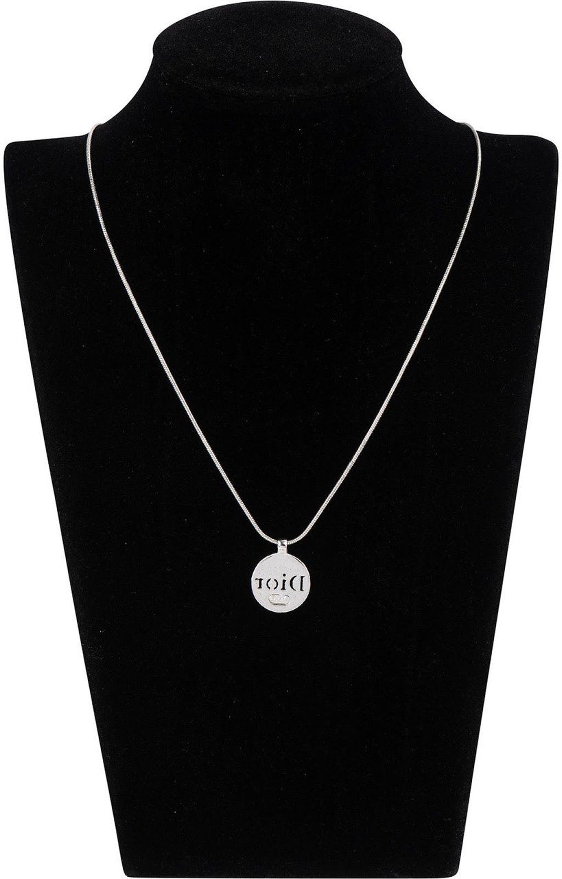 Dior Christian Dior Silver Tone Emblem Pendant Necklace Divers