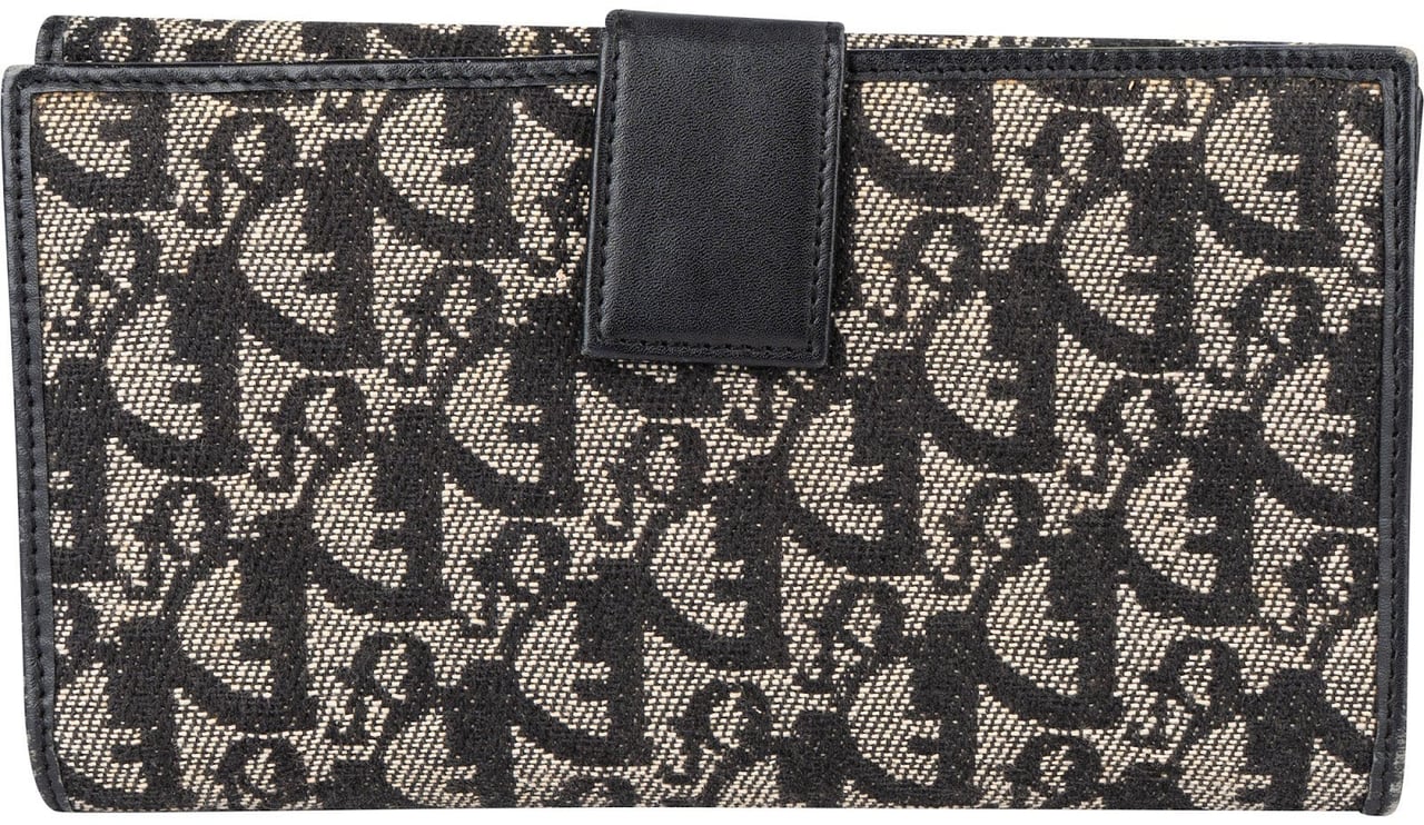 Dior Christian Dior Trotter Monogram Spellout Wallet Zwart