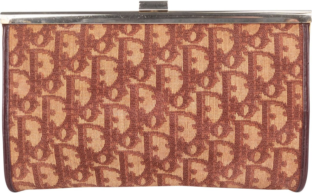 Dior Christian Dior Trotter Monogram Clutch Bag Bruin