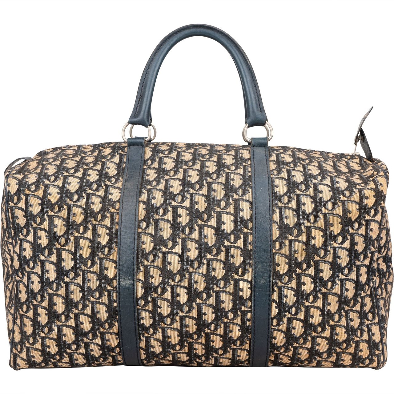 Dior Christian Dior Trotter Monogram Boston 40 Handbag Blauw