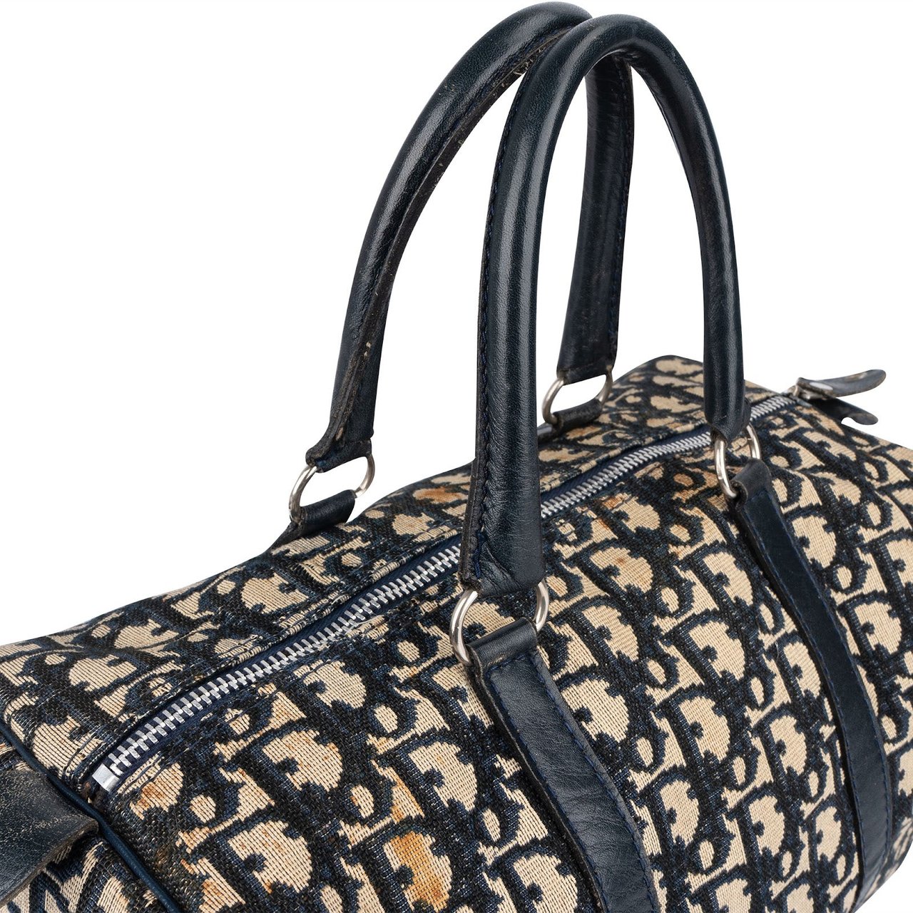 Dior Christian Dior Trotter Monogram Boston 30 Handbag Blauw