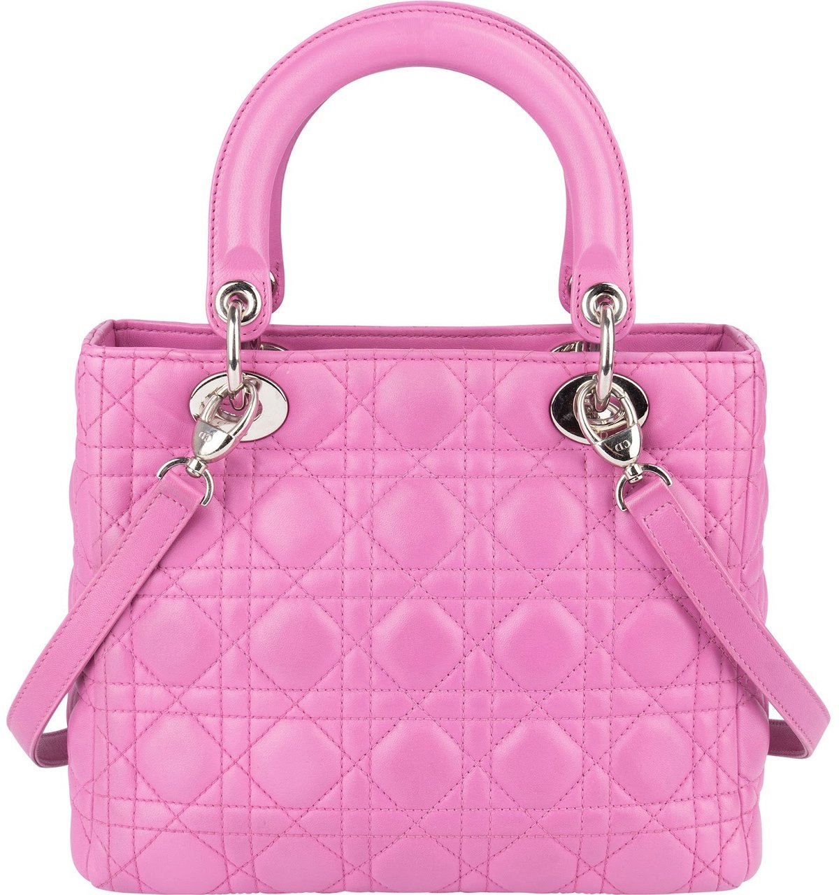 Dior Christian Dior Quilted Leather Lady Dior Handbag Rood