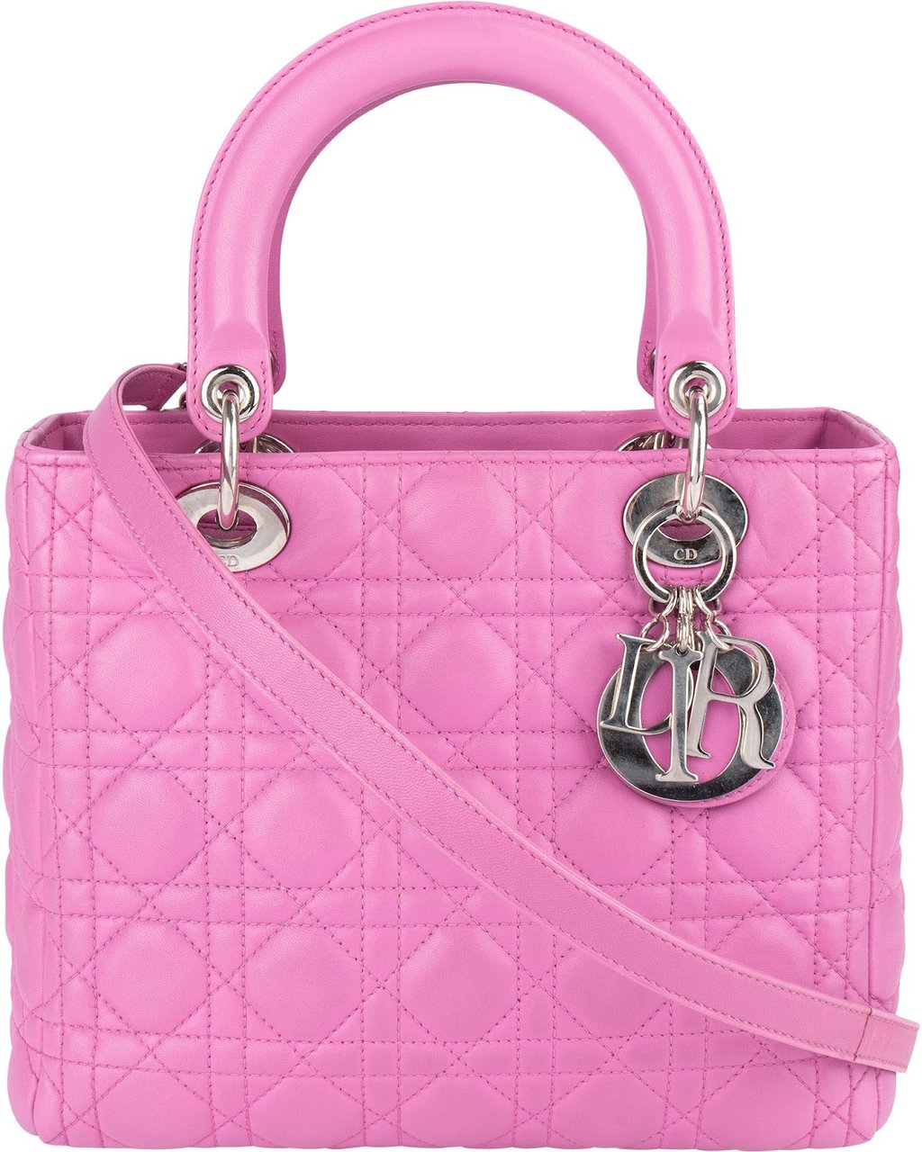 Dior Christian Dior Quilted Leather Lady Dior Handbag Rood