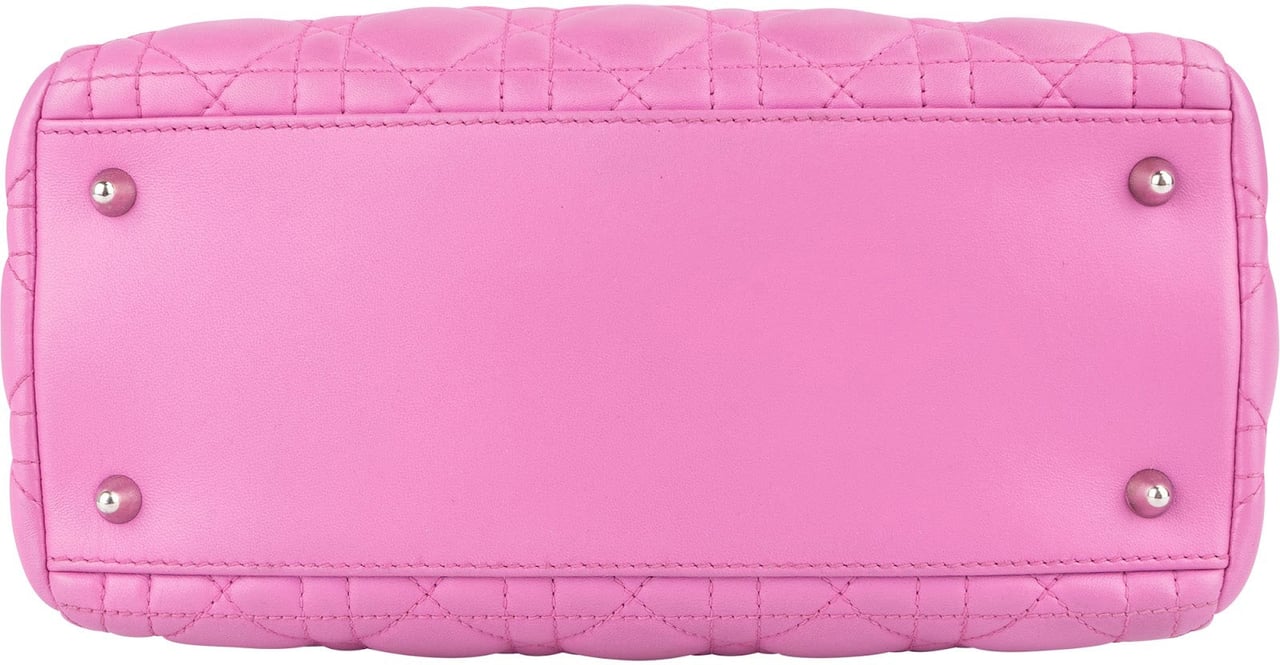 Dior Christian Dior Quilted Leather Lady Dior Handbag Rood