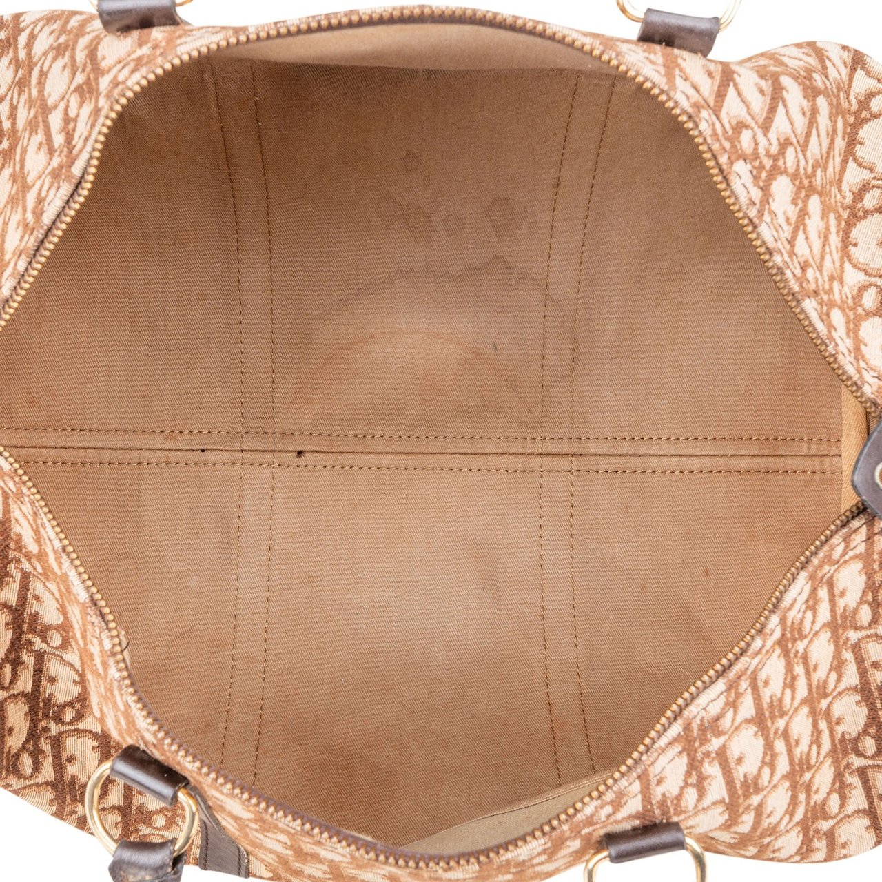 Dior Christian Dior Trotter Monogram Boston 40 Handbag Bruin