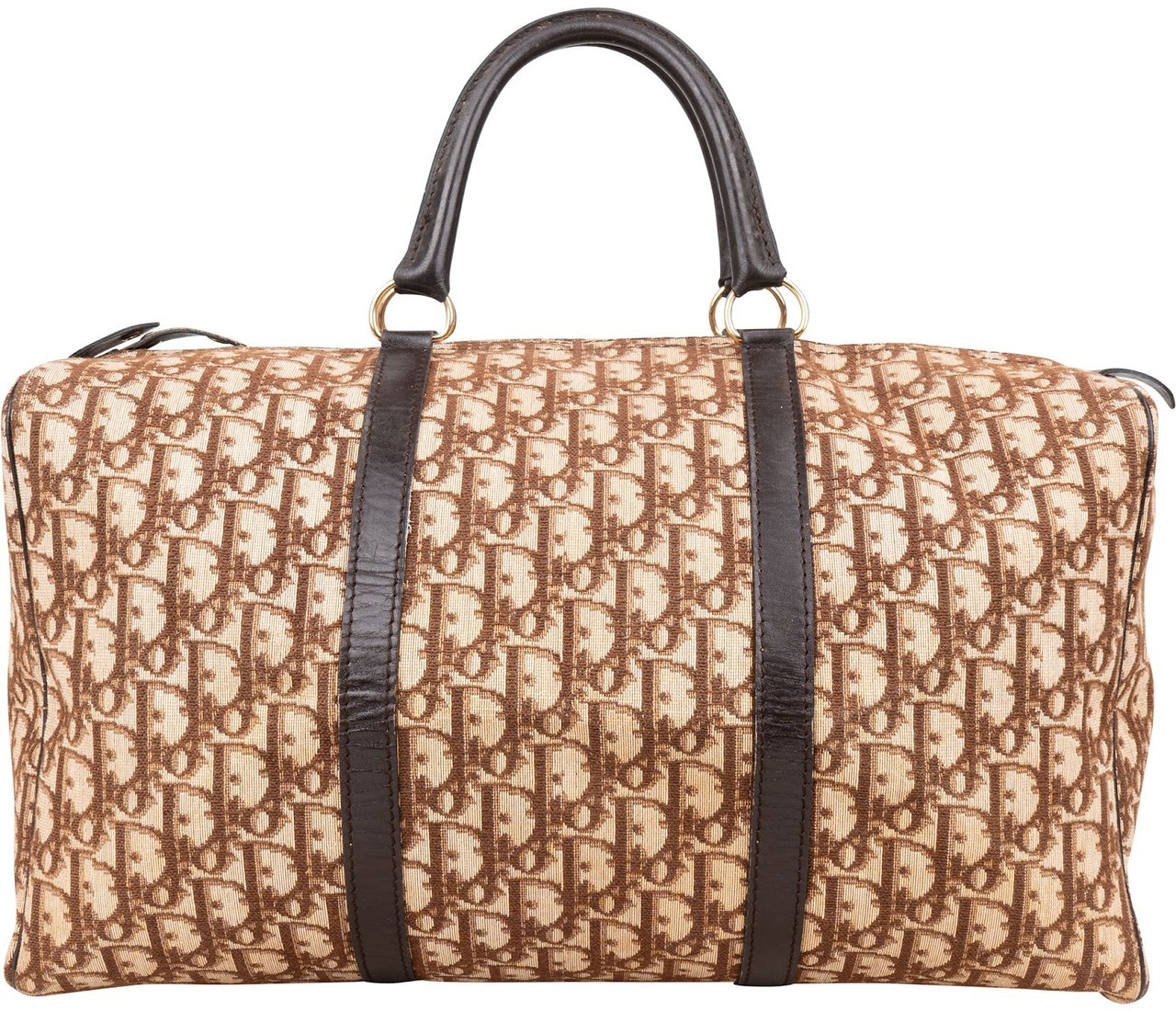 Dior Christian Dior Trotter Monogram Boston 40 Handbag Bruin