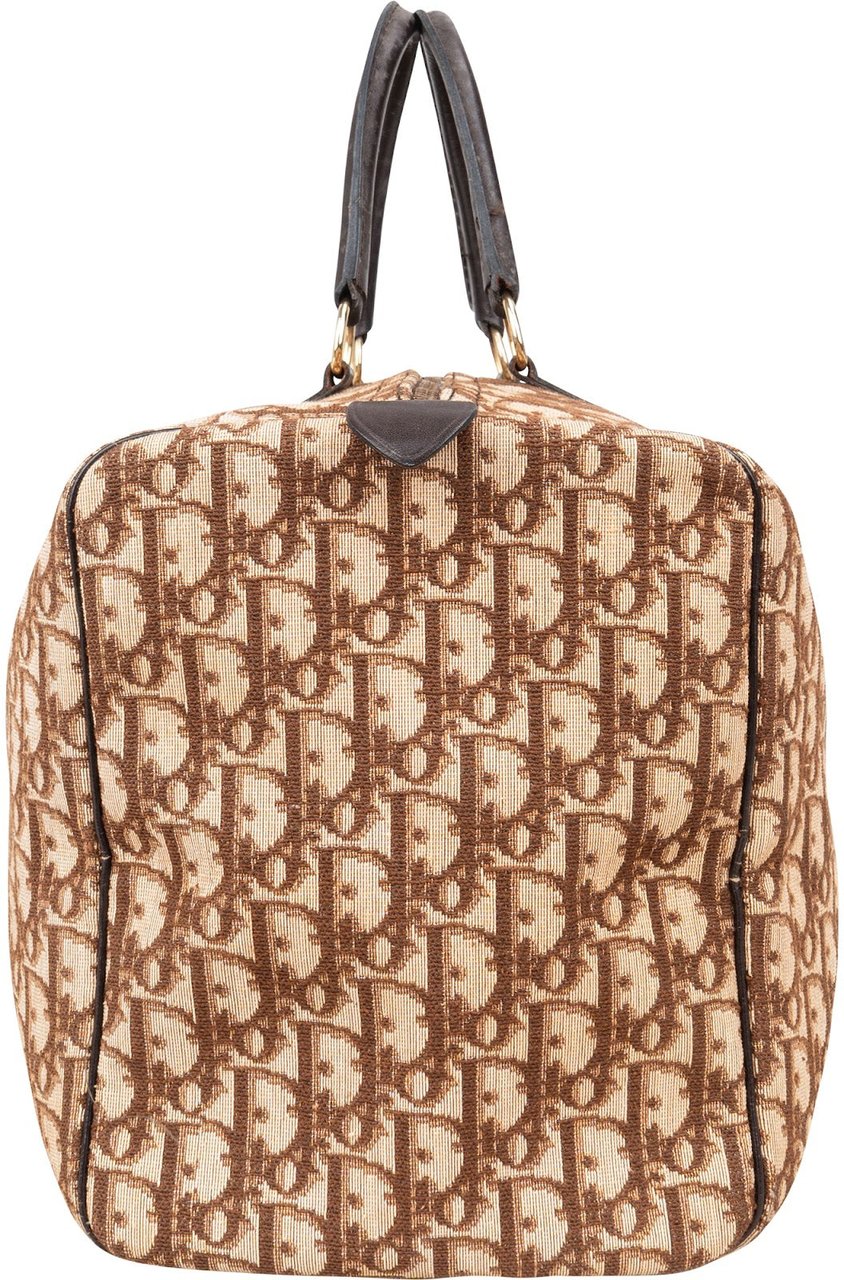 Dior Christian Dior Trotter Monogram Boston 40 Handbag Bruin