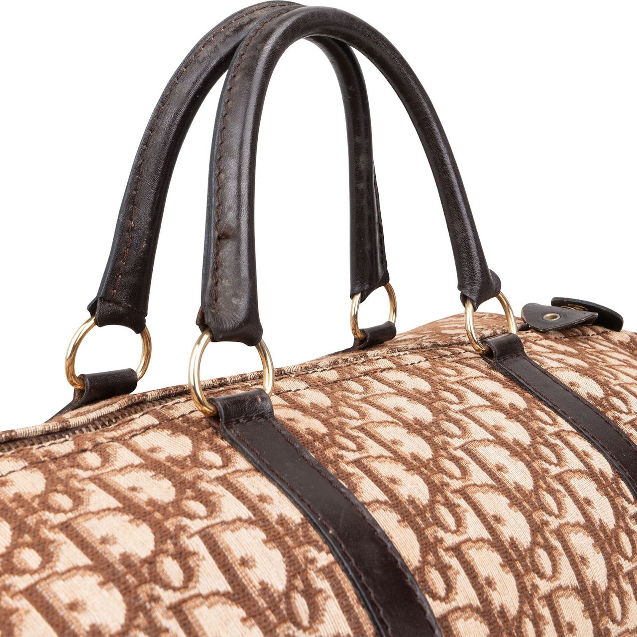 Dior Christian Dior Trotter Monogram Boston 40 Handbag Bruin