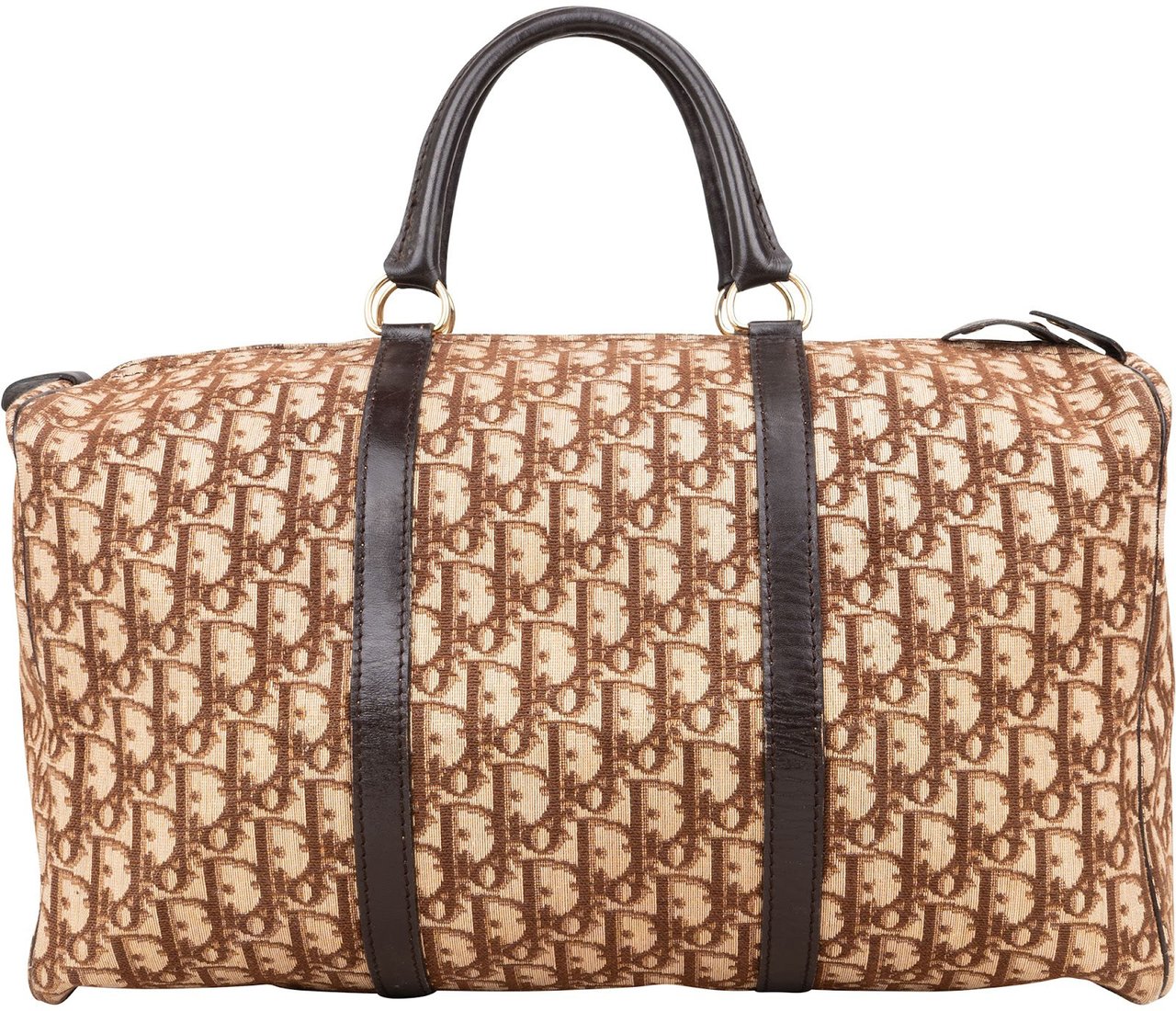 Dior Christian Dior Trotter Monogram Boston 40 Handbag Bruin