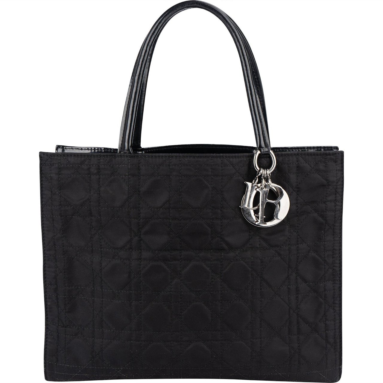 Dior Christian Dior Quilted Nylon Cannage Lady Dior Handbag Zwart