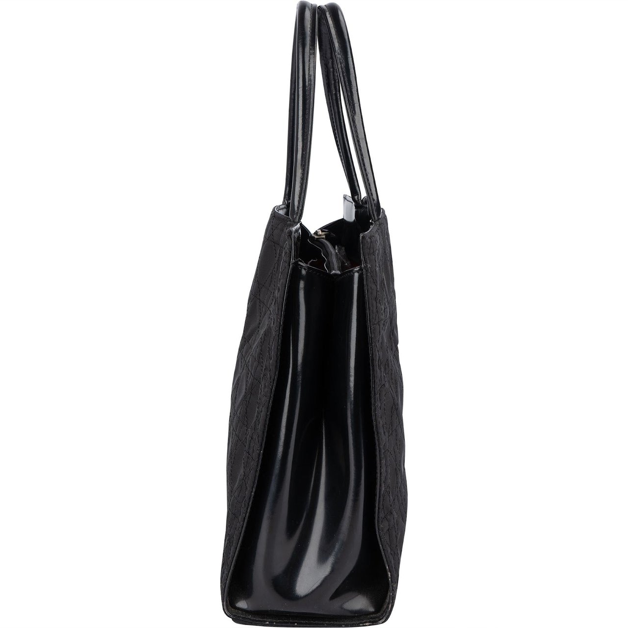 Dior Christian Dior Quilted Nylon Cannage Lady Dior Handbag Zwart