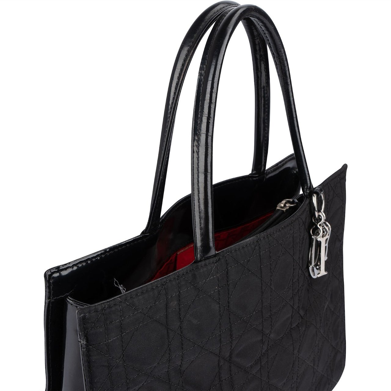 Dior Christian Dior Quilted Nylon Cannage Lady Dior Handbag Zwart