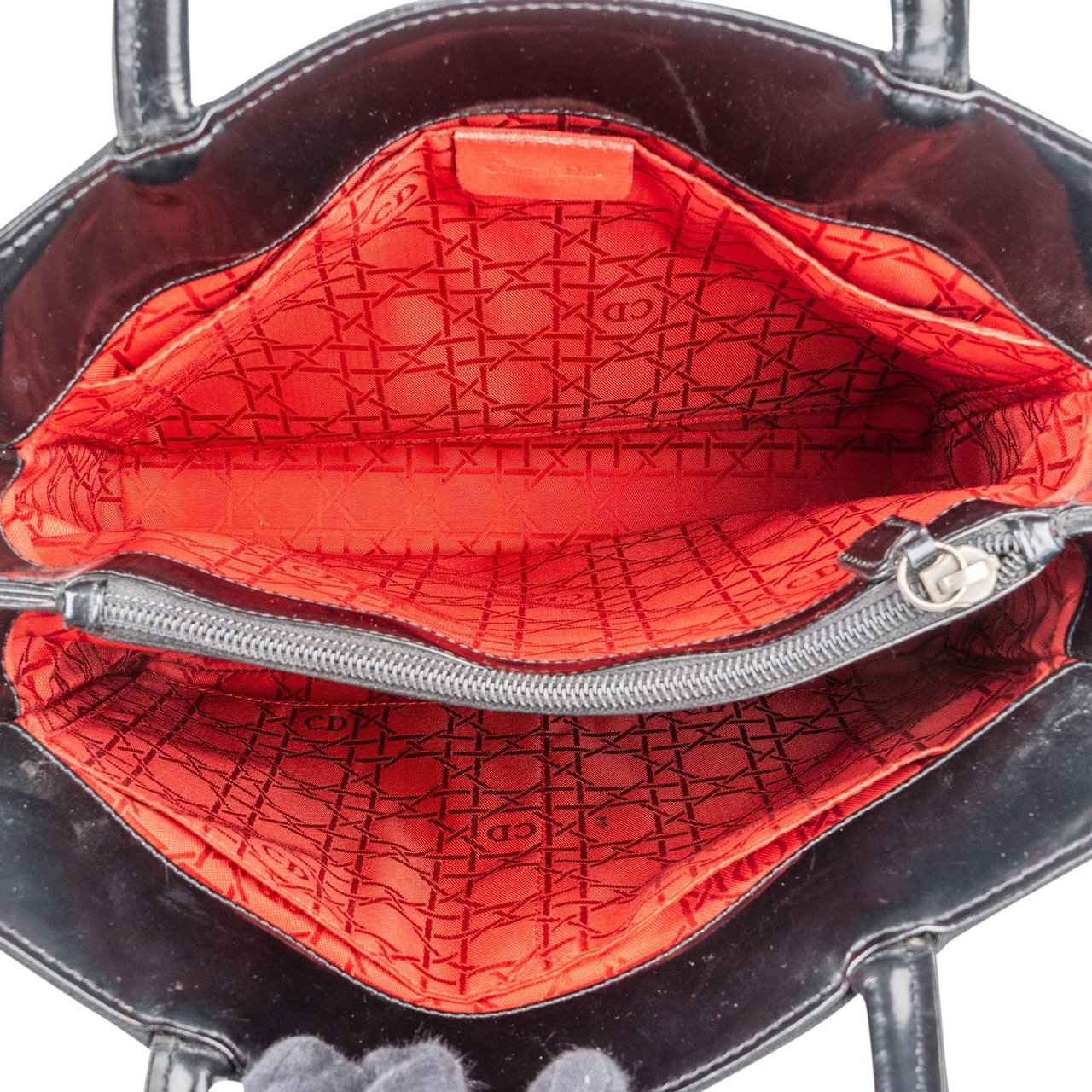 Dior Christian Dior Quilted Nylon Cannage Lady Dior Handbag Zwart