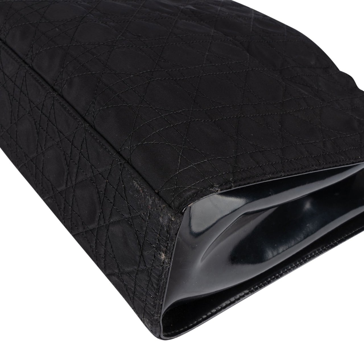 Dior Christian Dior Quilted Nylon Cannage Lady Dior Handbag Zwart