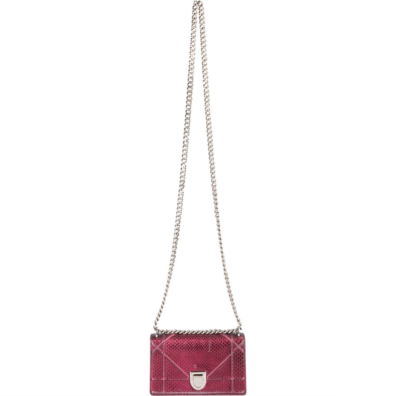 Dior Dior Metallic Python Mini Diorama Crossbody Bag Roze