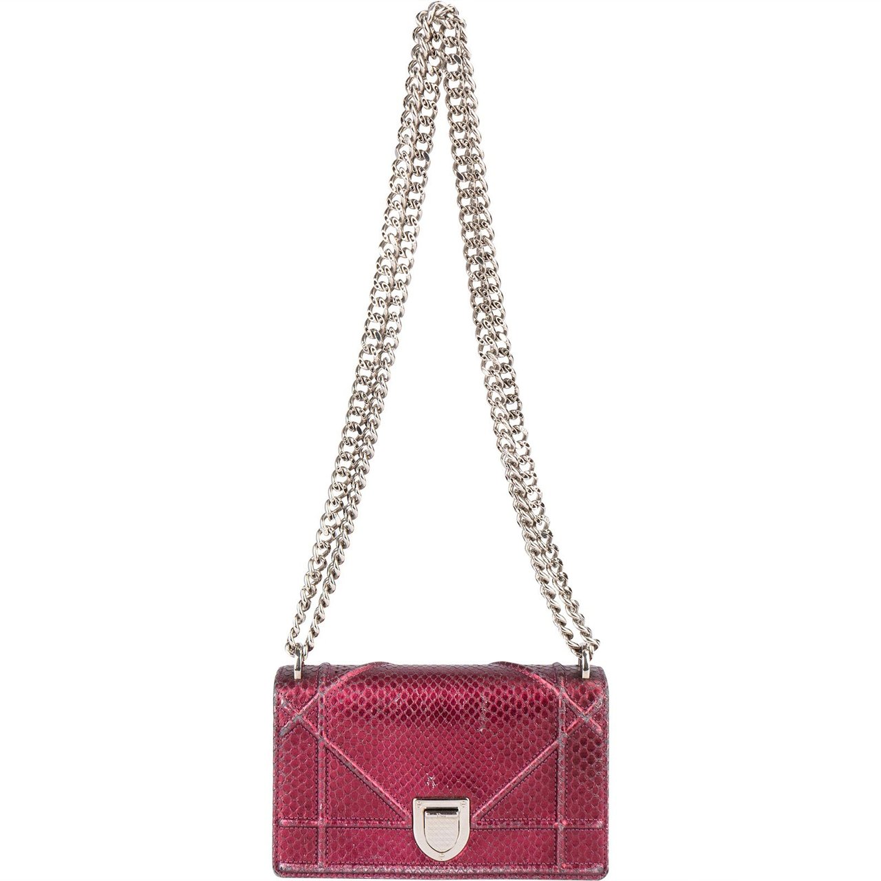 Dior Dior Metallic Python Mini Diorama Crossbody Bag Roze