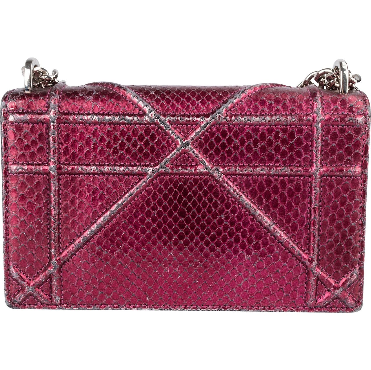 Dior Dior Metallic Python Mini Diorama Crossbody Bag Roze