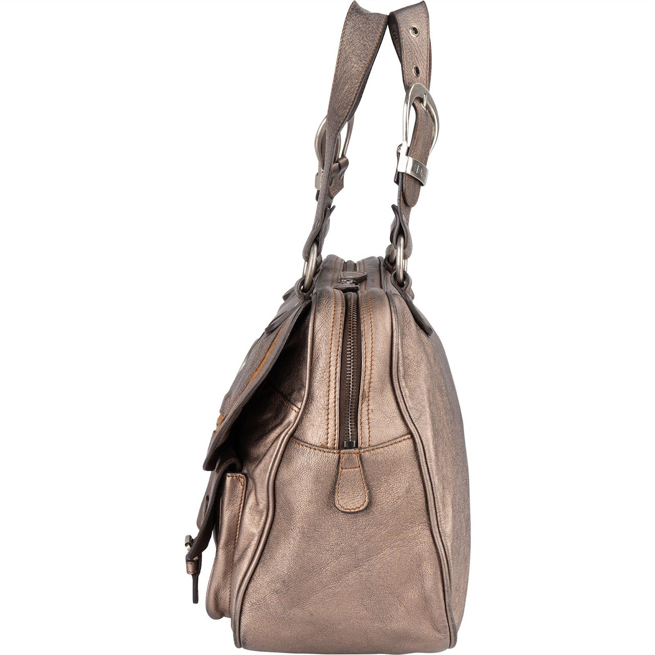 Dior Christian Dior Metallic Leather Gaucho Saddle Handbag Divers