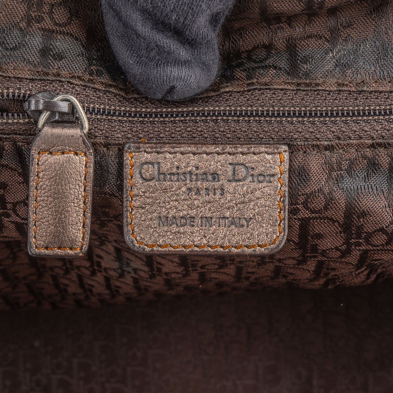 Dior Christian Dior Metallic Leather Gaucho Saddle Handbag Divers