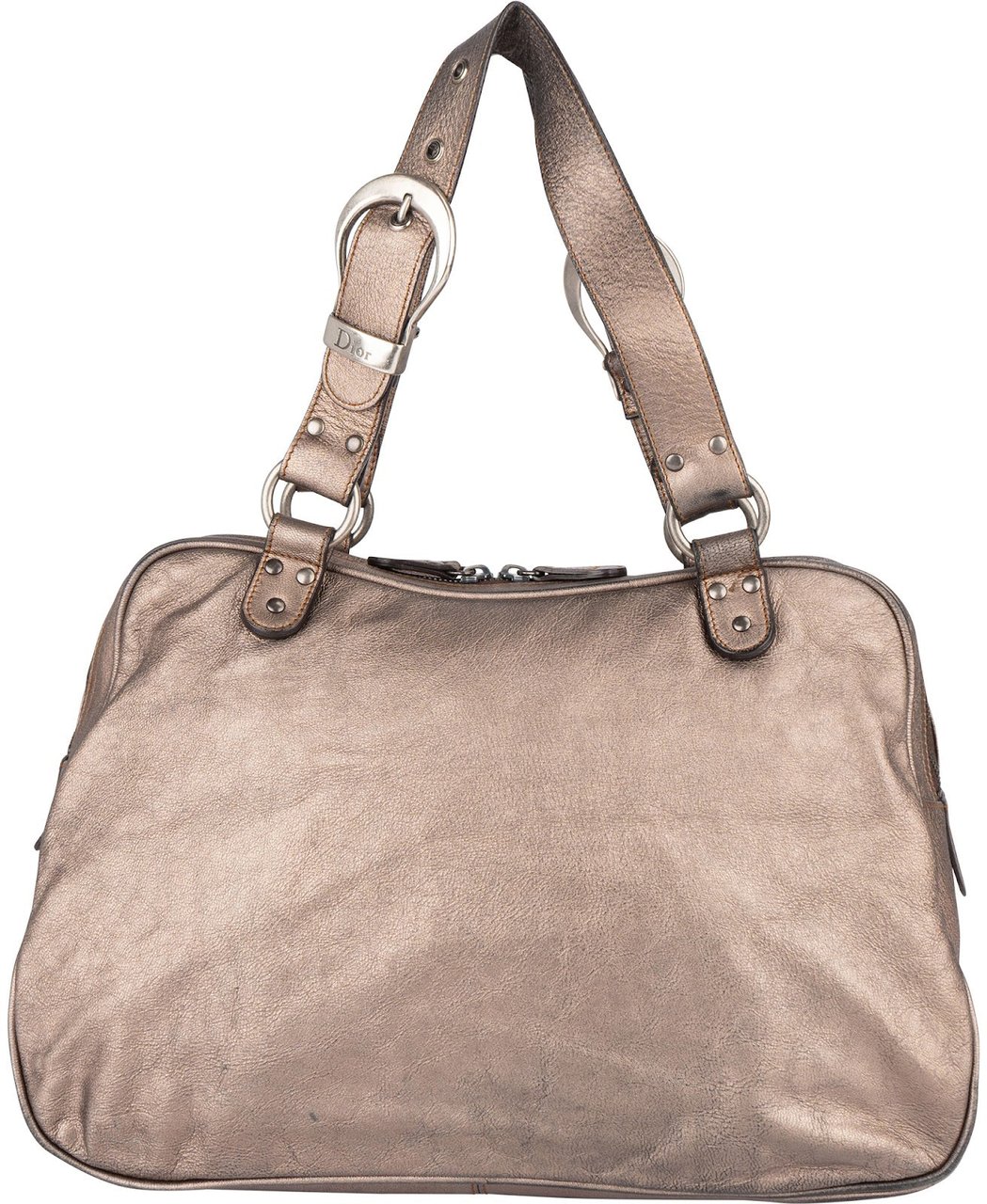 Dior Christian Dior Metallic Leather Gaucho Saddle Handbag Divers