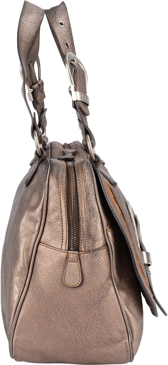 Dior Christian Dior Metallic Leather Gaucho Saddle Handbag Divers