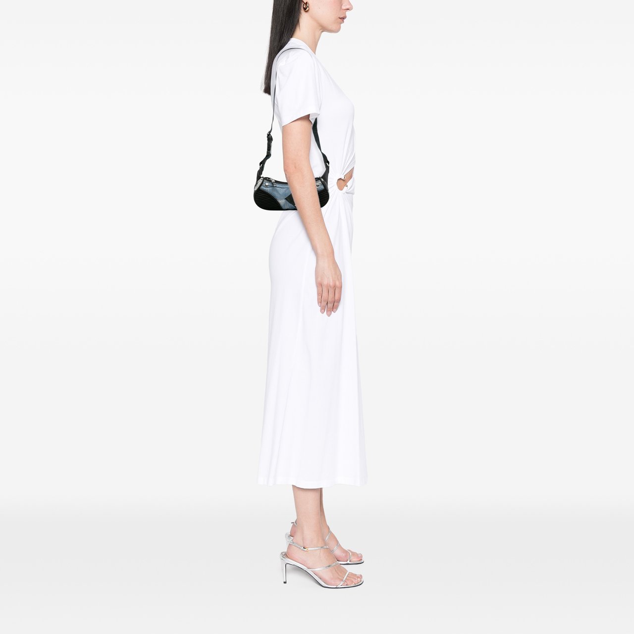 Dior Canvas Printed Denim Crossbody Blauw