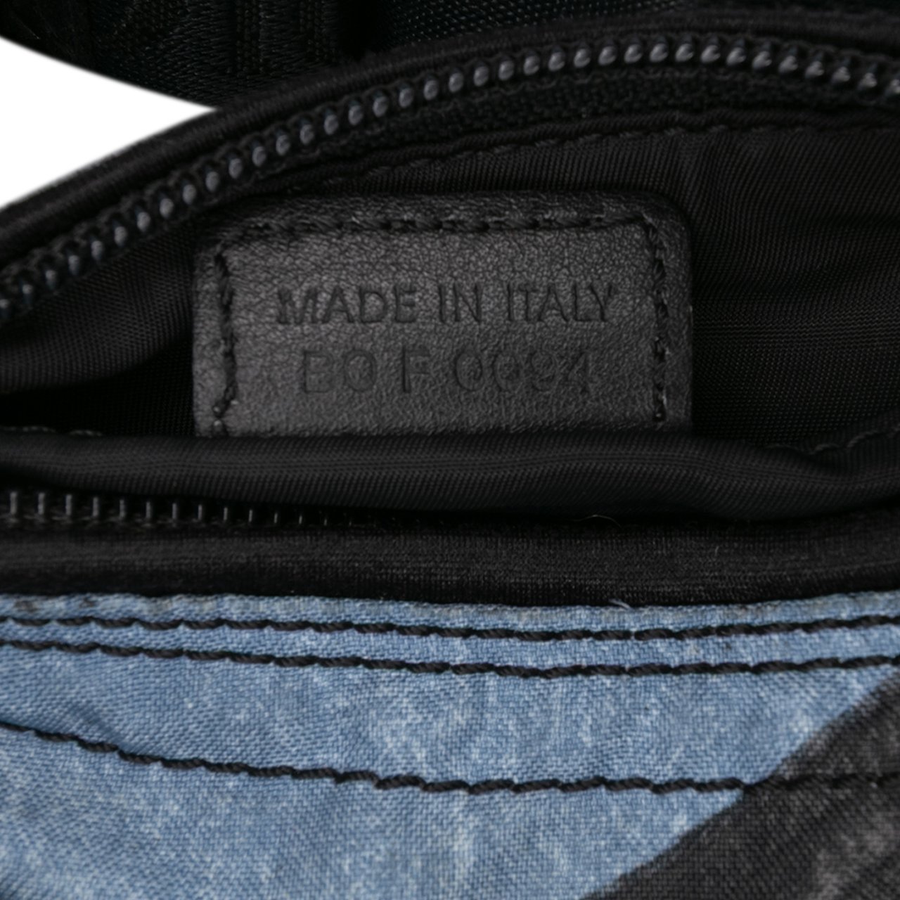 Dior Canvas Printed Denim Crossbody Blauw