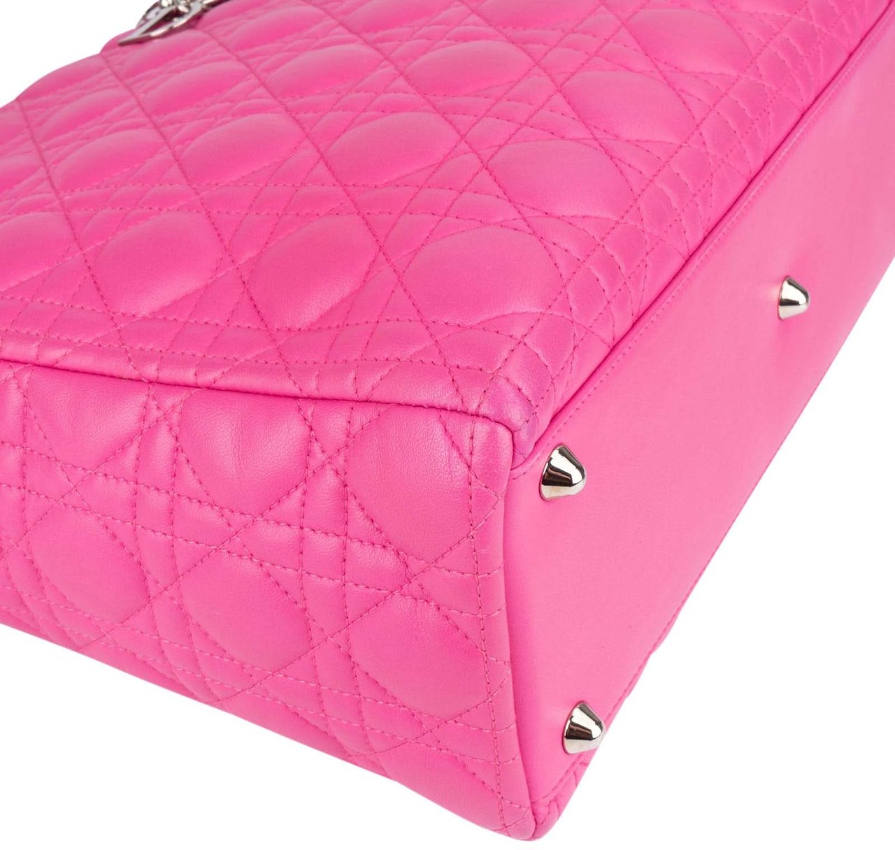 Dior Christian Dior Quilted Lambskin Lady Dior Handbag Rood