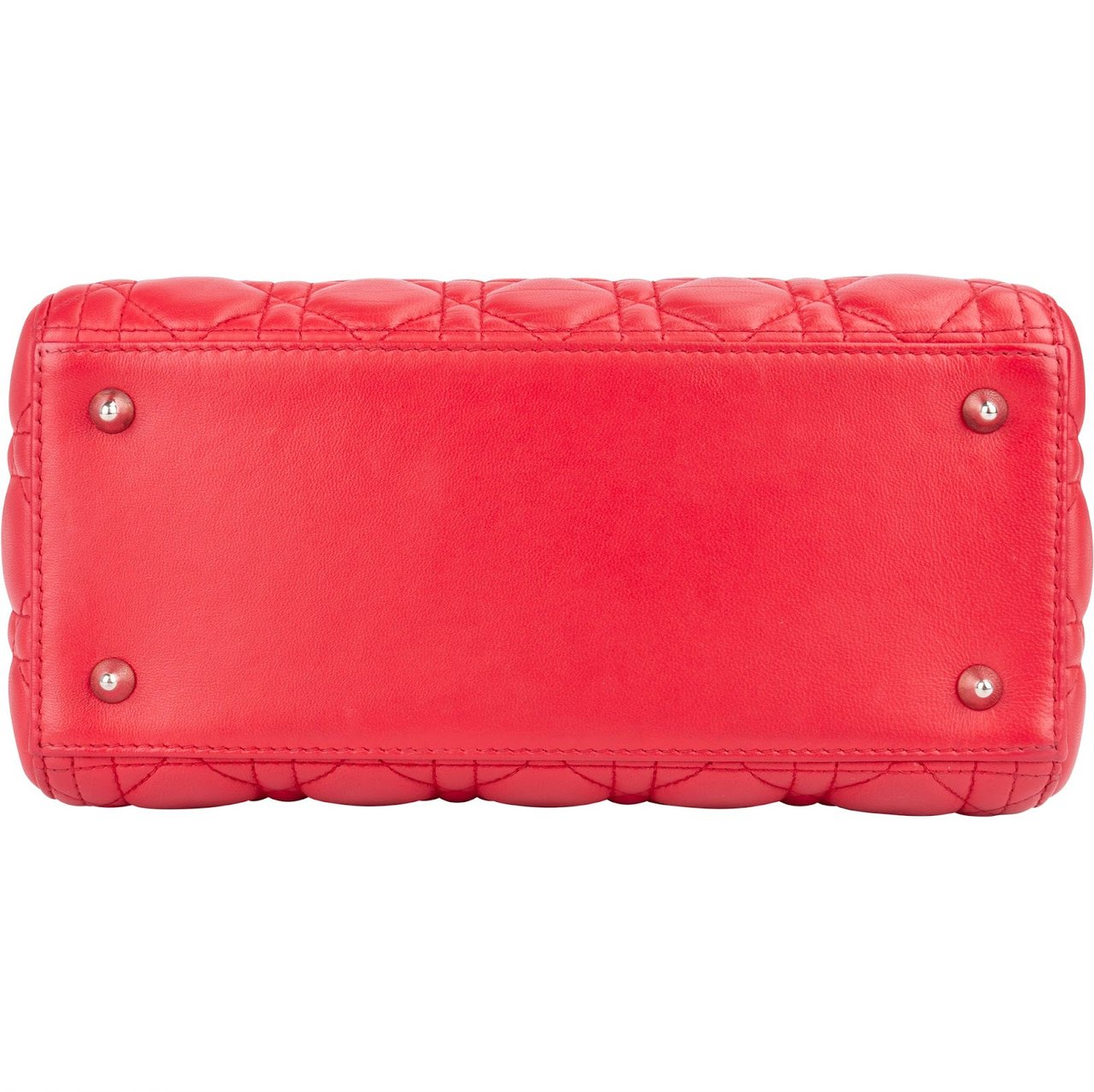 Dior Christian Dior Quilted Leather Lady Dior Handbag Rood