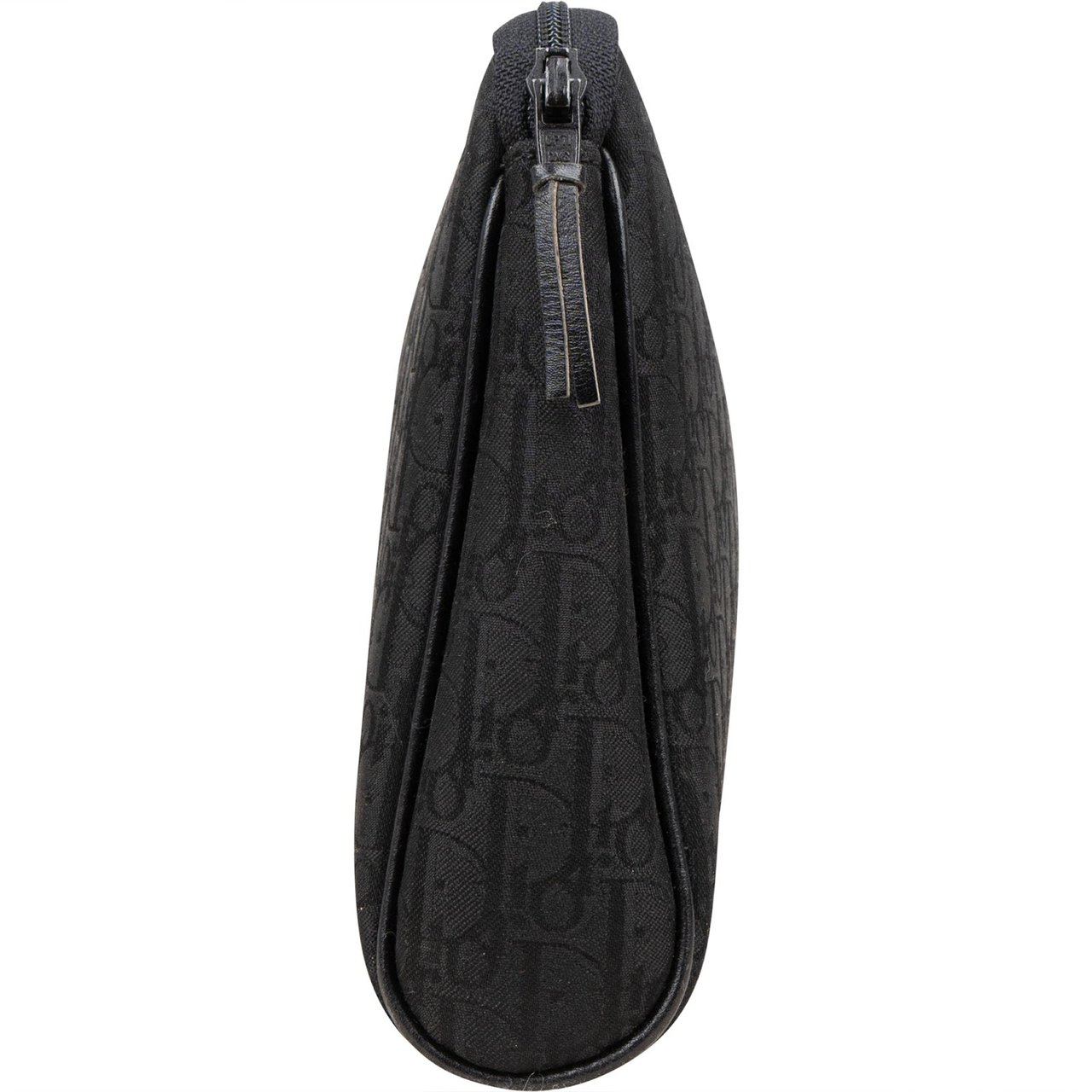 Dior Christian Dior Satin Trotter Monogram Clutch Zwart