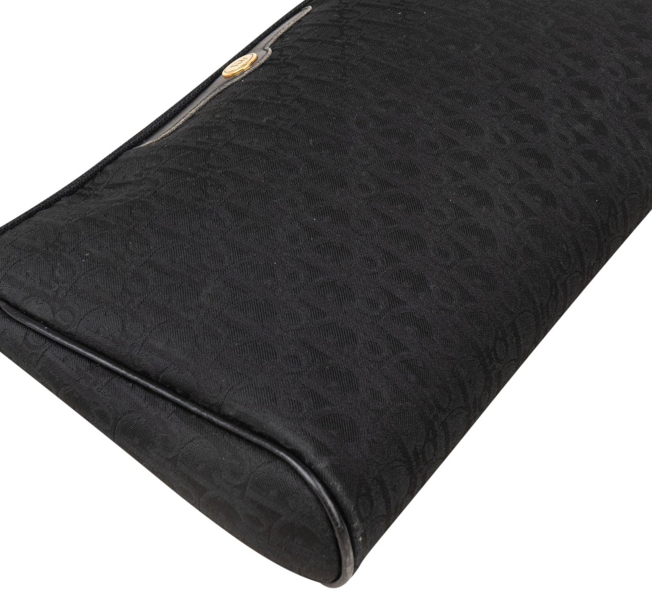 Dior Christian Dior Satin Trotter Monogram Clutch Zwart