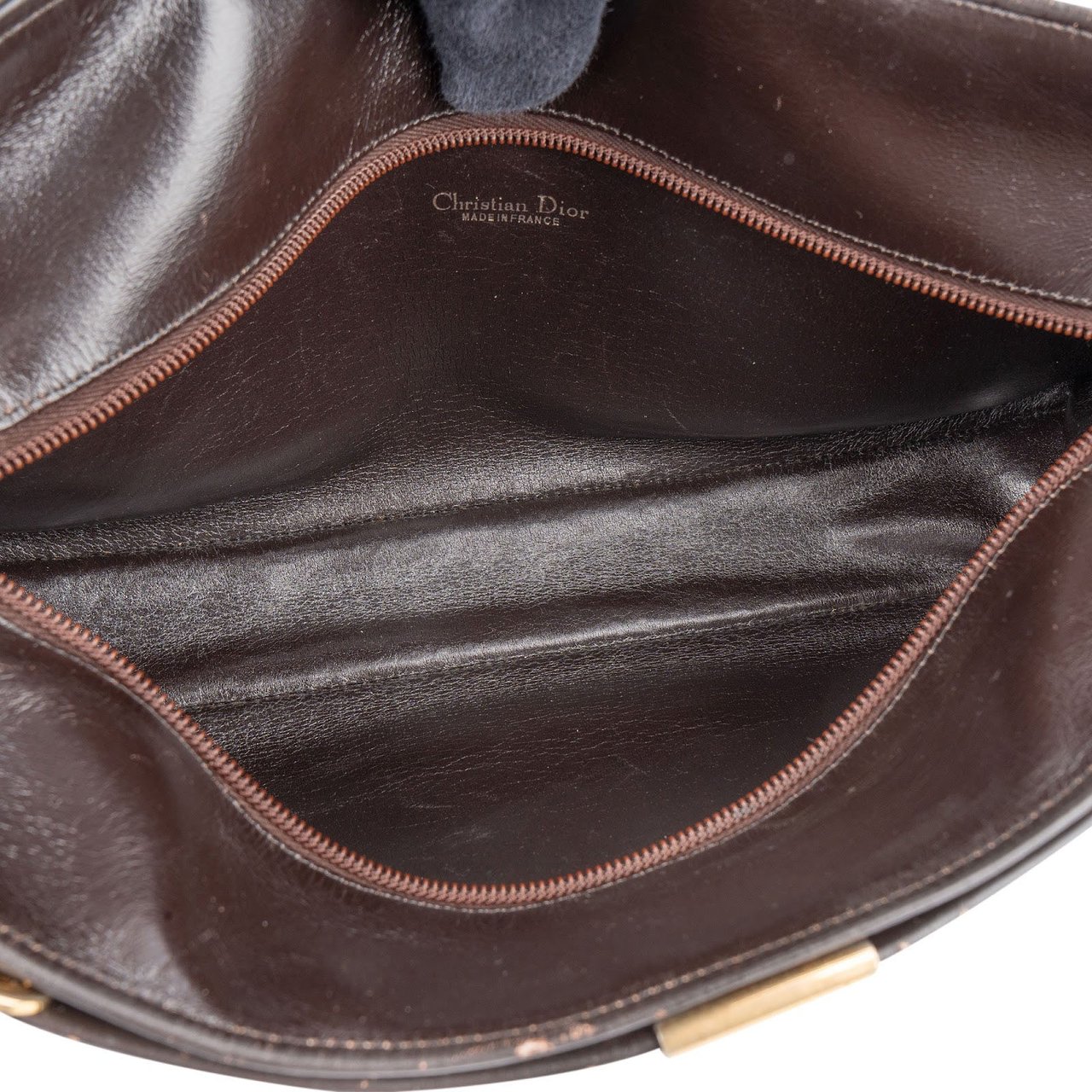 Dior Christian Dior Trotter Monogram Vintage Shoulder Bag Bruin