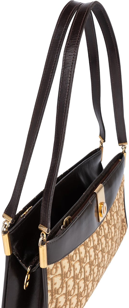 Dior Christian Dior Trotter Monogram Vintage Shoulder Bag Bruin