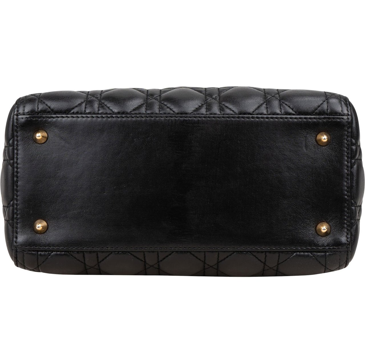 Dior Christian Dior Quilted Lambskin Leather Lady Dior Handbag Zwart