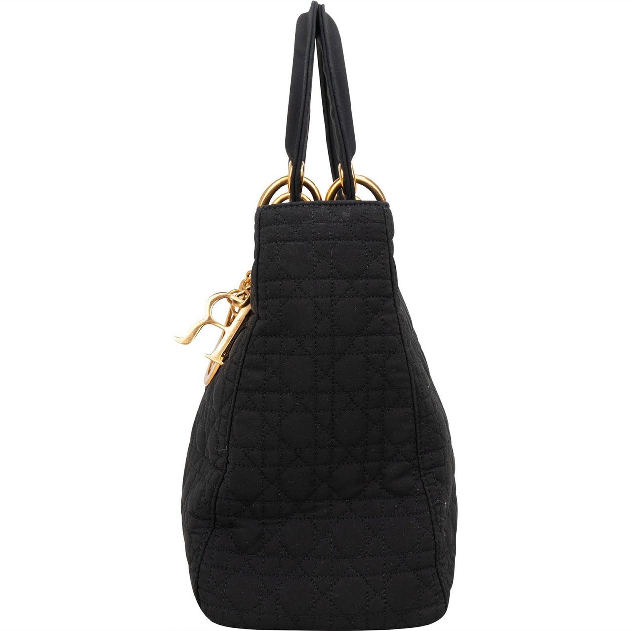 Dior Christian Dior Quilted Nylon Cannage Lady Dior Handbag Zwart