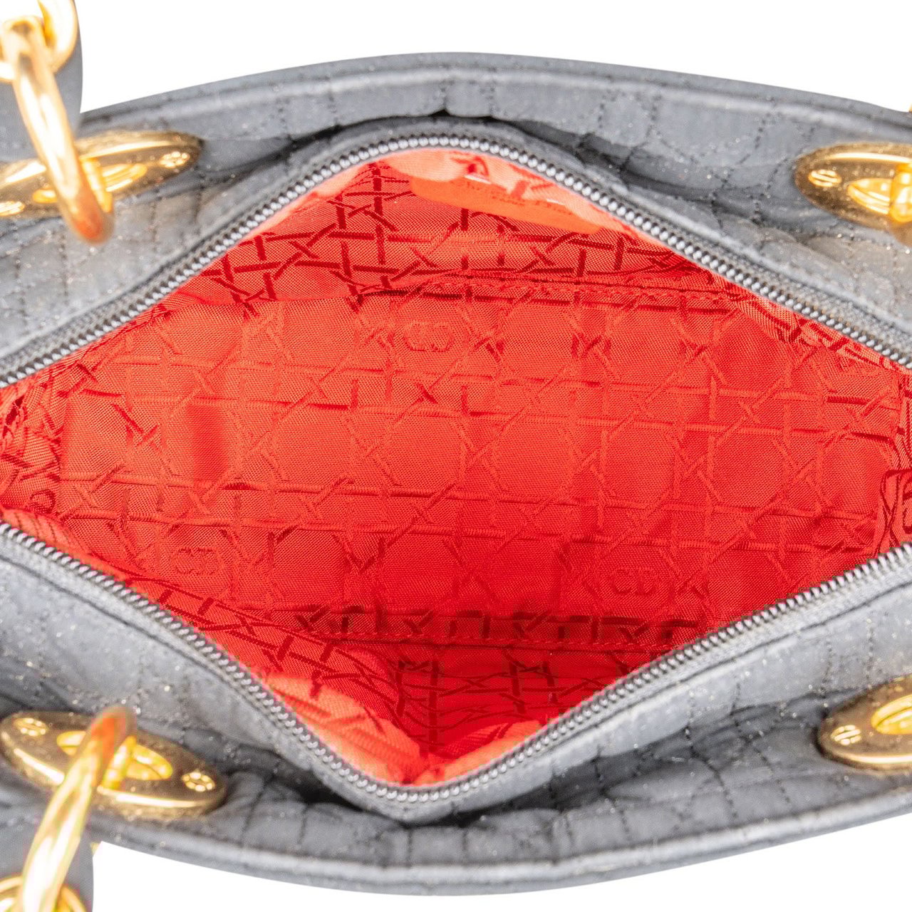 Dior Christian Dior Quilted Nylon Cannage Lady Dior Handbag Zwart