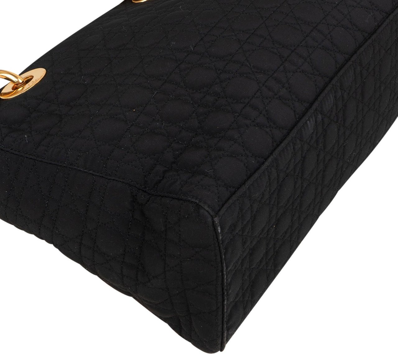 Dior Christian Dior Quilted Nylon Cannage Lady Dior Handbag Zwart