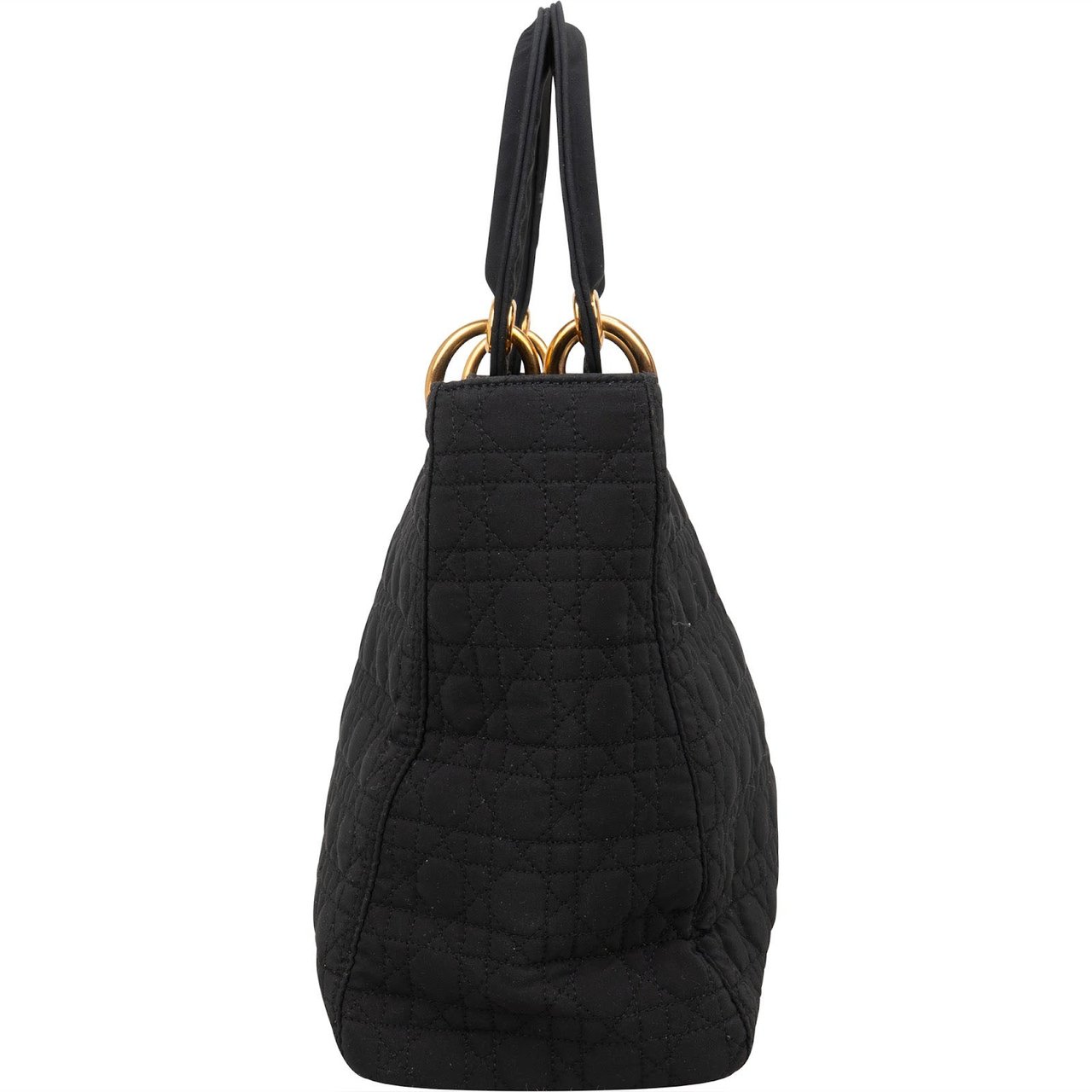 Dior Christian Dior Quilted Nylon Cannage Lady Dior Handbag Zwart