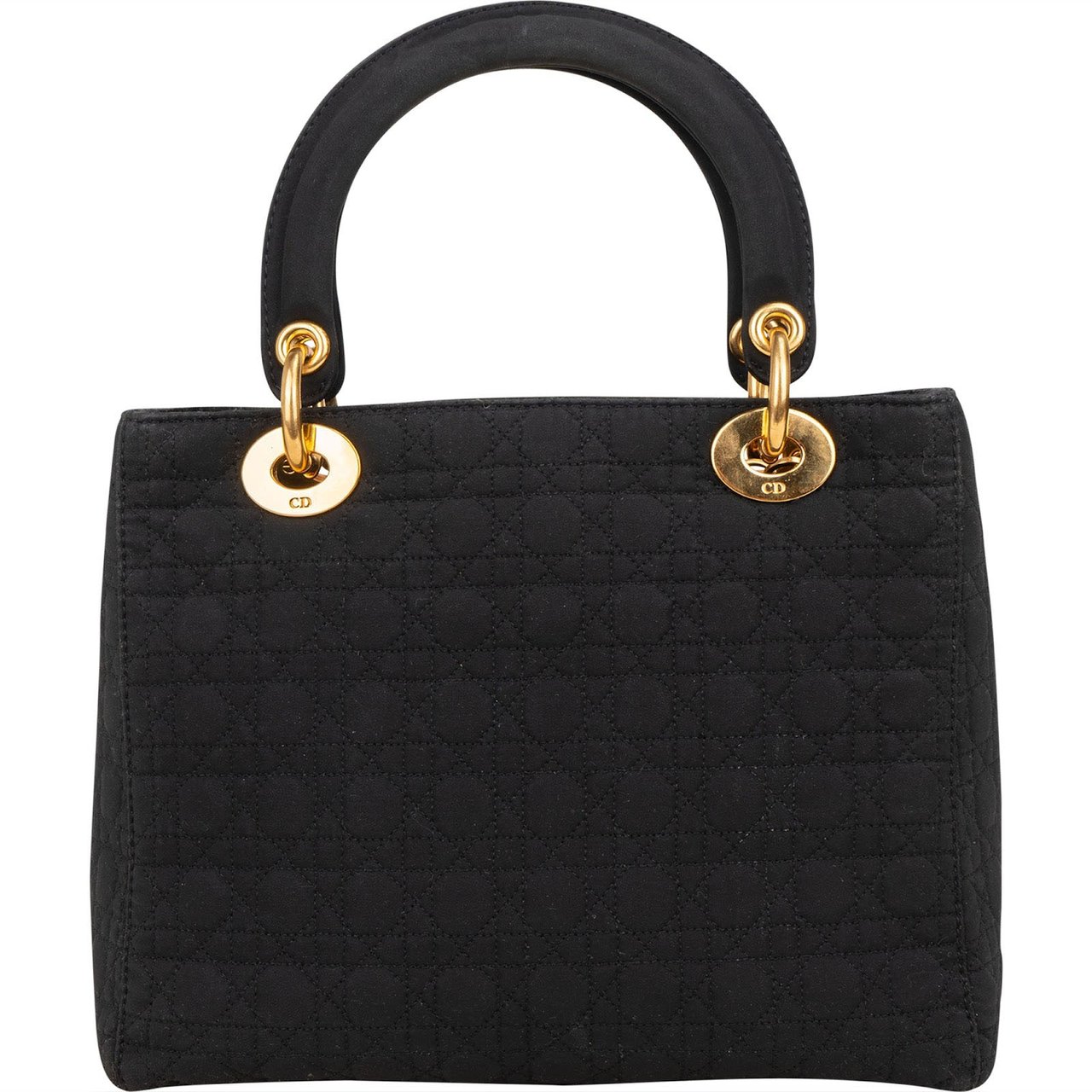 Dior Christian Dior Quilted Nylon Cannage Lady Dior Handbag Zwart