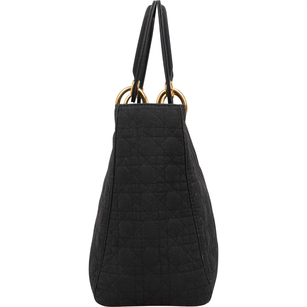 Dior Christian Dior Quilted Nylon Cannage Lady Dior Handbag Zwart