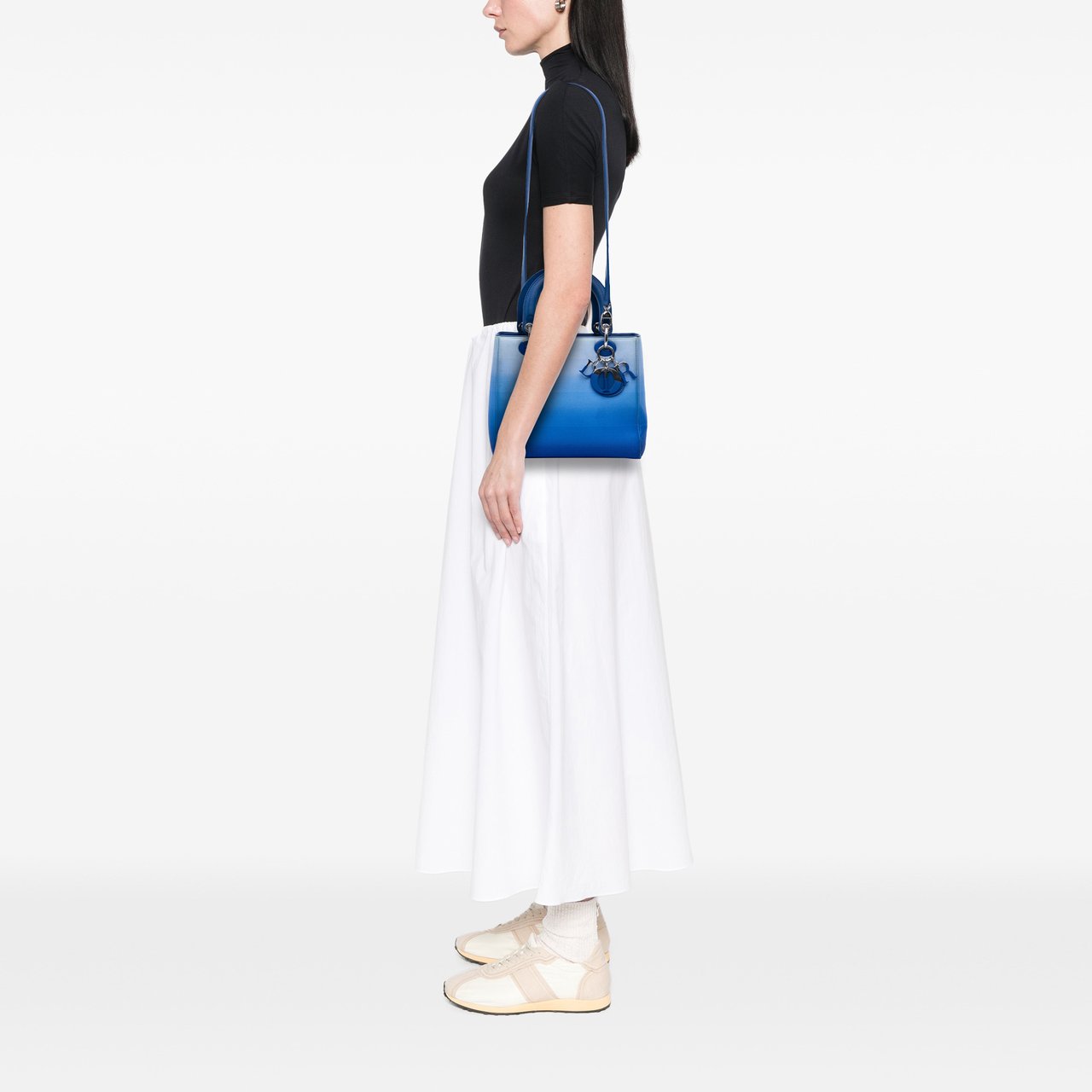 Dior Medium Denim Ombre Lady Dior Blauw